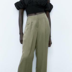 Zara satin effect full length dress pants